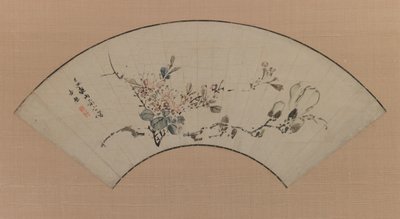 Cherry Blossoms and Manolia, 1829 (muste ja vaalea väri paperille) tekijältä Uragami Shunkin